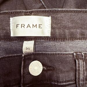 Frame Denim Charcoal Straight Leg Jeans